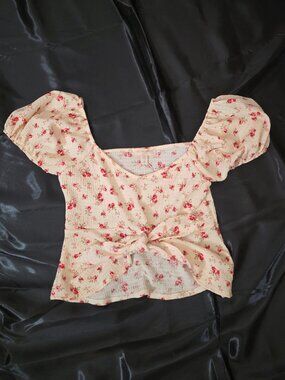 Tie Front Floral Top
